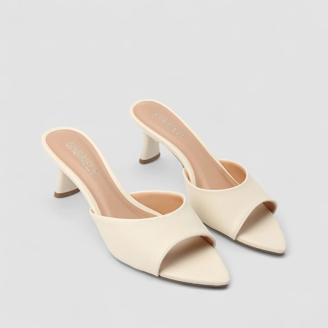 Tamanco Feminino Gabriela Salto Geométrico Off White