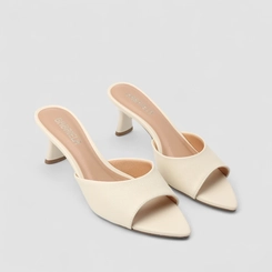 Tamanco Feminino Gabriela Salto Geométrico Off White
