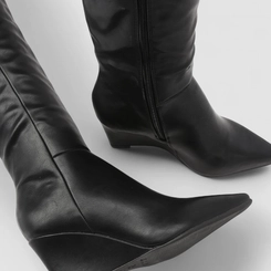 Bota Feminina Gabriela Anabela Cano Alto Preto