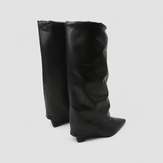 Bota Feminina Gabriela Cano Alto Salto Anabela Detalhe Capa Preto