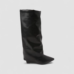 Bota Feminina Gabriela Cano Alto Salto Anabela Detalhe Capa Preto