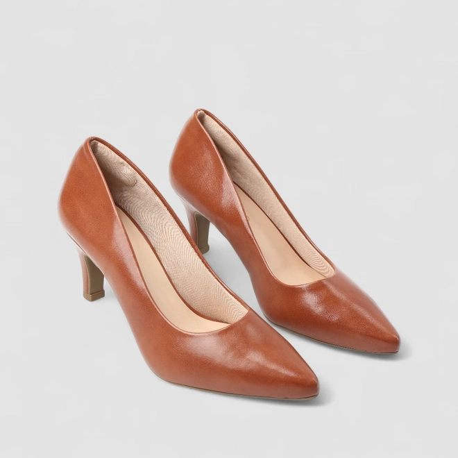 Scarpin Feminino Penélope Salto Médio Fino Caramelo
