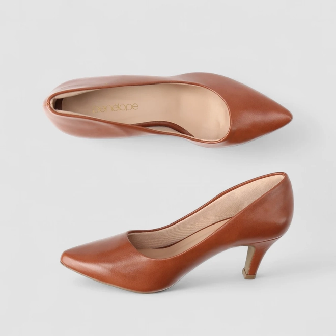 Scarpin Feminino Penélope Salto Médio Fino Caramelo