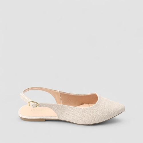 Sapatilha Slingback Feminina Gabriela Texturizado Bege