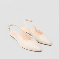 Sapatilha Slingback Feminina Gabriela Texturizado Bege