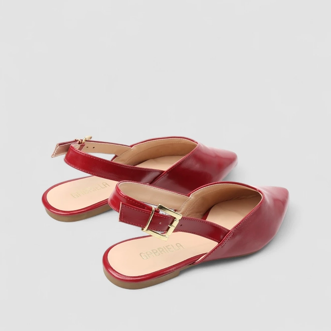 Sapatilha Slingback Feminina Gabriela Recorte Vinho