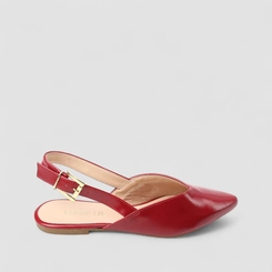 Sapatilha Slingback Feminina Gabriela Recorte Vinho