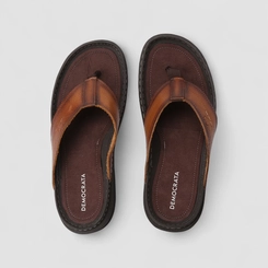 Chinelo Masculino Democrata Original Couro Marrom
