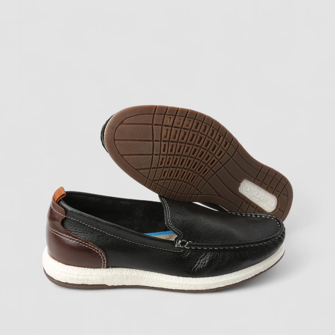 Mocassim Masculino Democrata Pulse Couro Preto