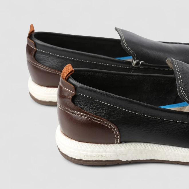 Mocassim Masculino Democrata Pulse Couro Preto