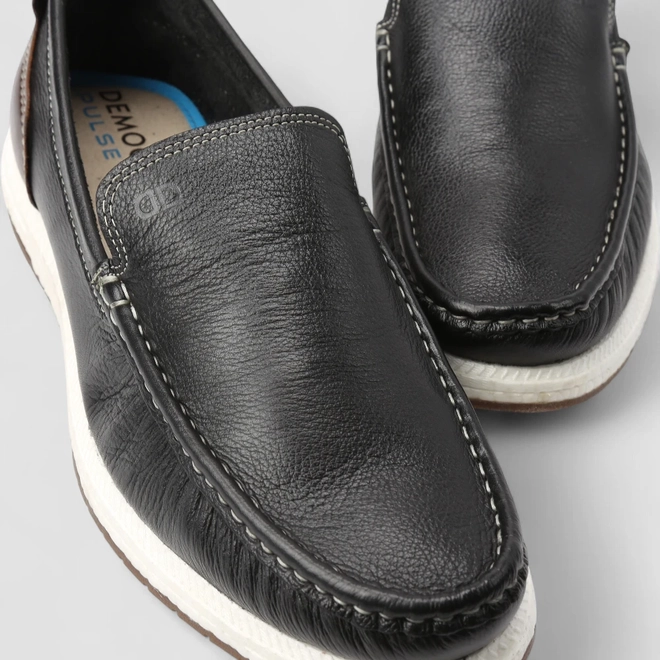 Mocassim Masculino Democrata Pulse Couro Preto