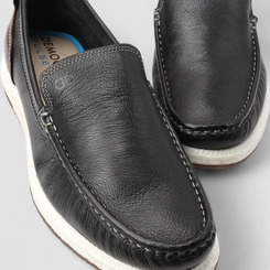 Mocassim Masculino Democrata Pulse Couro Preto