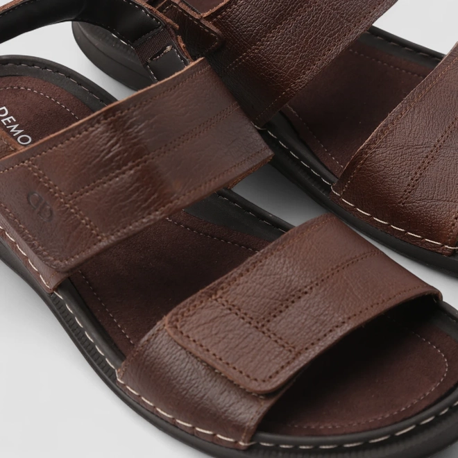 Sandália Masculina Democrata Original Couro Marrom