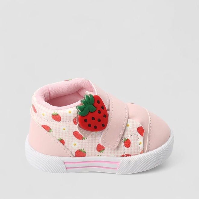 Tênis Casual Bebê Gabrielinha Morangos Rosa