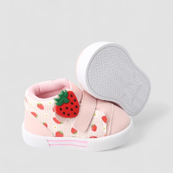 Tênis Casual Bebê Gabrielinha Morangos Rosa