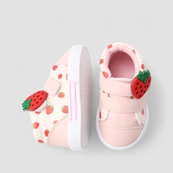 Tênis Casual Bebê Gabrielinha Morangos Rosa