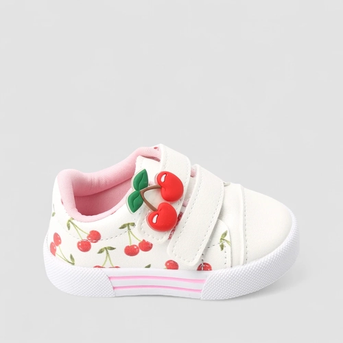 Tênis Casual Bebê Gabrielinha Cereja Branco