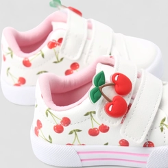 Tênis Casual Bebê Gabrielinha Cereja Branco