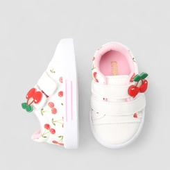 Tênis Casual Bebê Gabrielinha Cereja Branco