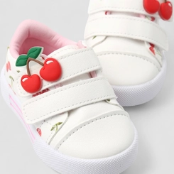 Tênis Casual Bebê Gabrielinha Cereja Branco