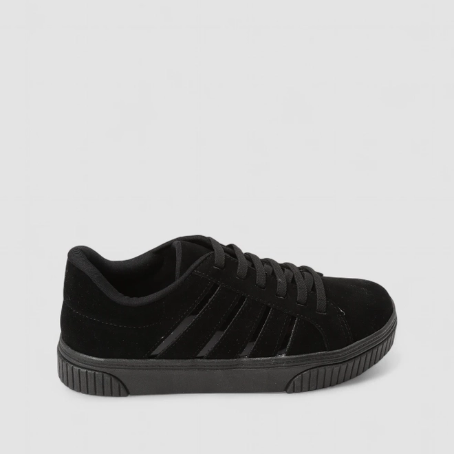 Tênis Casual Feminino Gabriela Camurça Preto