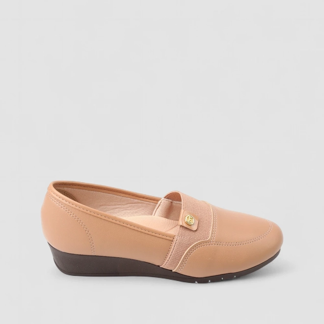 Sapatilha Feminina Moleca Elástico Nude