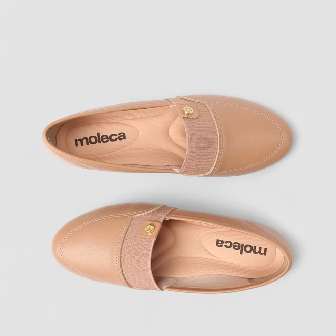 Sapatilha Feminina Moleca Elástico Nude