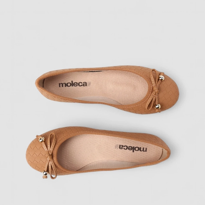Sapatilha Feminina Moleca Laço Caramelo