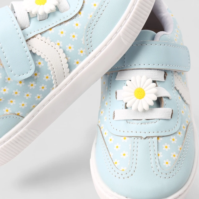 Tênis Casual Infantil Gabrielinha Flor Margarida Azul