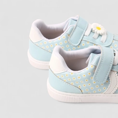 Tênis Casual Infantil Gabrielinha Flor Margarida Azul