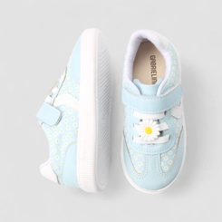Tênis Casual Infantil Gabrielinha Flor Margarida Azul