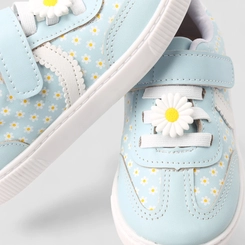 Tênis Casual Infantil Gabrielinha Flor Margarida Azul