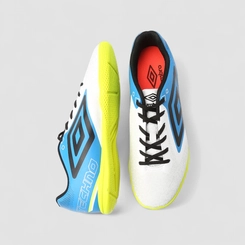 Chuteira Masculina Umbro Techno Neon Azul & Branco