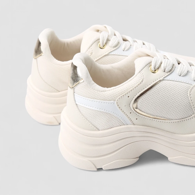 Tênis Chunky Feminino Gabriela Mesh Bege