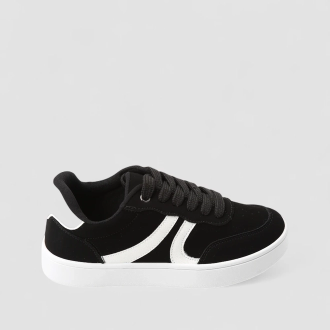 Tênis Casual Feminino Gabriela Nobuck Preto