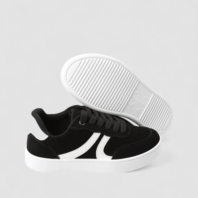 Tênis Casual Feminino Gabriela Nobuck Preto