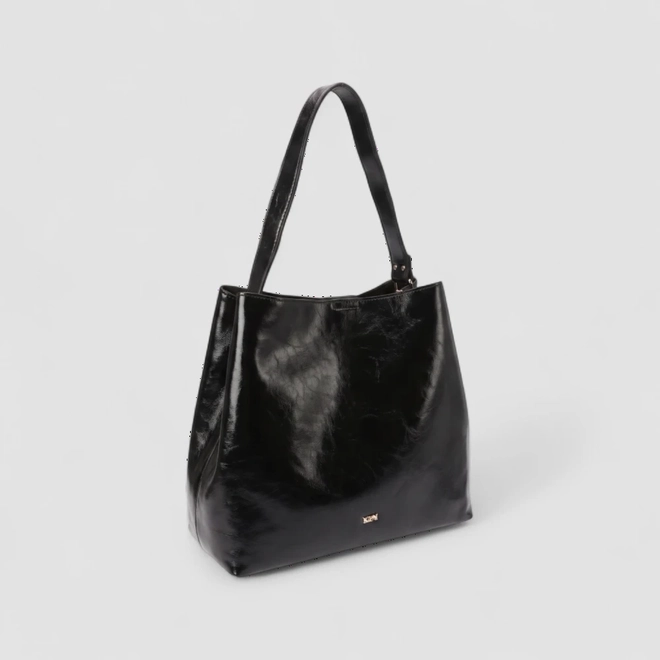 Bolsa Shopping Bag Gabriela Grande Fivela Estilizada Preta