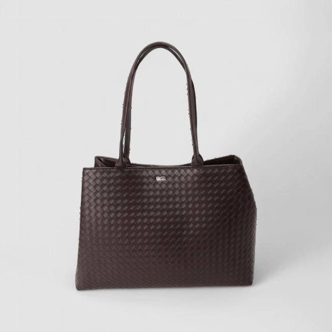 Bolsa Satchel Gabriela Grande Trama Fivela Marrom