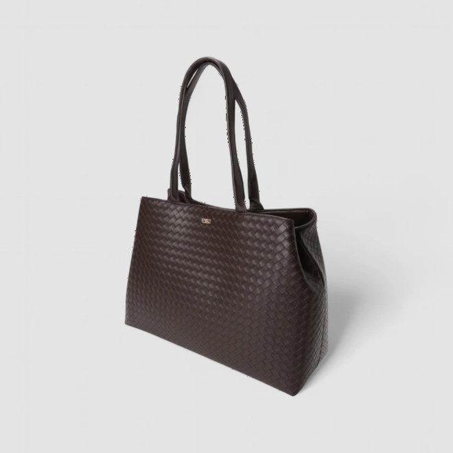 Bolsa Satchel Gabriela Grande Trama Fivela Marrom