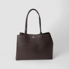 Bolsa Satchel Gabriela Grande Trama Fivela Marrom