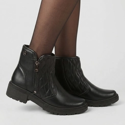 Coturno Feminino Dakota Pespontos Zíper Preto