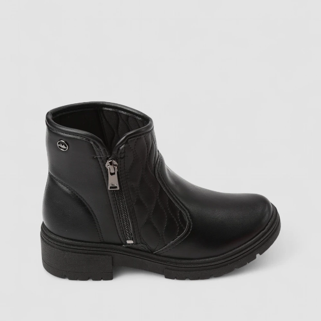 Coturno Feminino Dakota Pespontos Zíper Preto