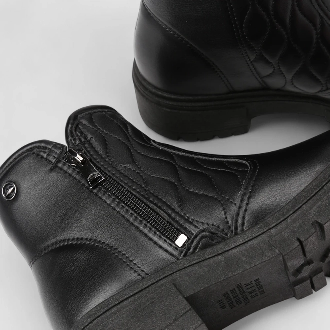 Coturno Feminino Dakota Pespontos Zíper Preto