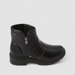 Coturno Feminino Dakota Pespontos Zíper Preto