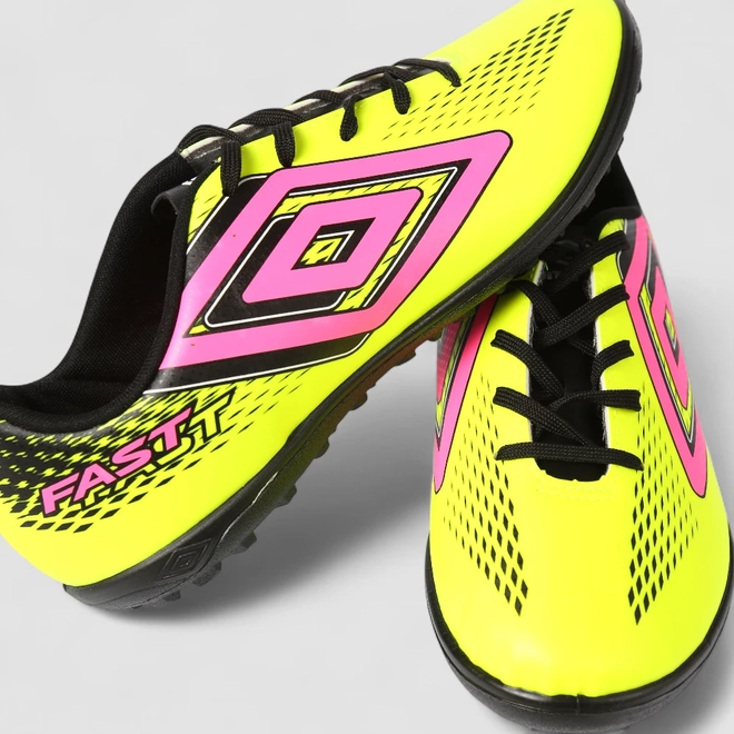 Chuteira Masculina Umbro Fast Society Neon Amarelo & Rosa