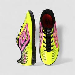 Chuteira Masculina Umbro Fast Society Neon Amarelo & Rosa