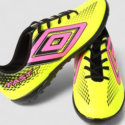 Chuteira Masculina Umbro Fast Society Neon Amarelo & Rosa