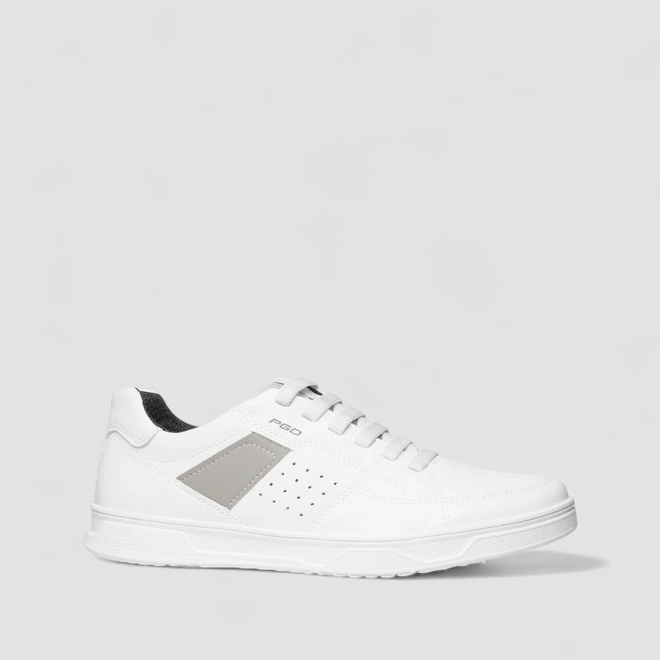 Tênis Casual Masculino Pegada Original Cadarço Elástico Branco