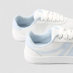 Tênis Casual Feminino Penélope Tiras Estilizadas Branco & Azul