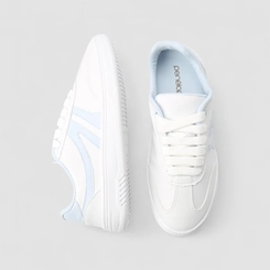 Tênis Casual Feminino Penélope Tiras Estilizadas Branco & Azul